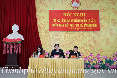 Đồng chí Bí thư Thành ủy Tạ Đức Tuyên tiếp xúc cử tri phường Phan Thiết, Thành phố Tuyên Quang