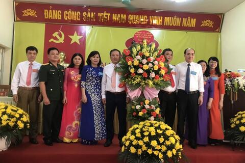 Đồng chí: Vân Đình Thảo, Bí thư Huyện ủy dự Lễ kỷ niệm 33 năm ngày Nhà giáo Việt Nam tại trường THPT Na Hang